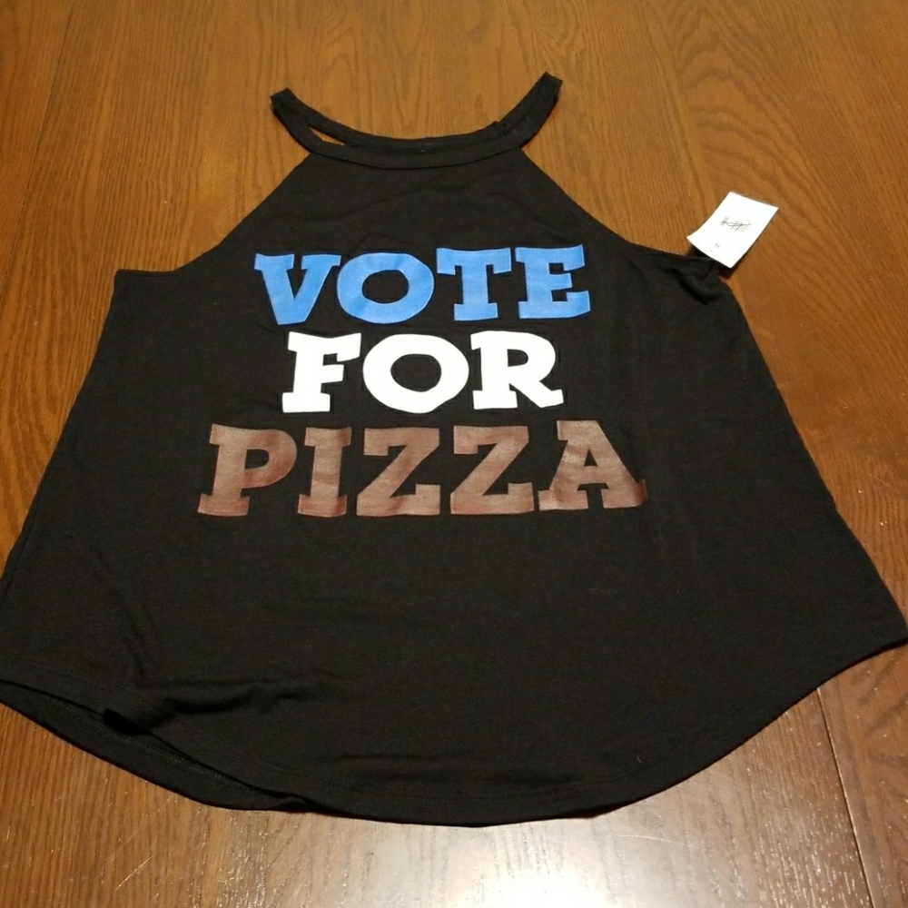 Vote for Pizza tank top black AS B112:5:118